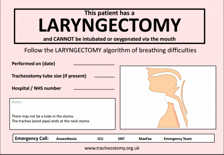 Head Of Bed Sign For Laryngectomy Patients Pdf From The