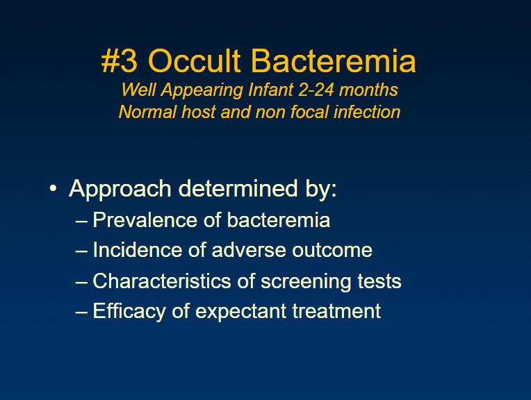 Current management of occult bacteremia in infants – topic of